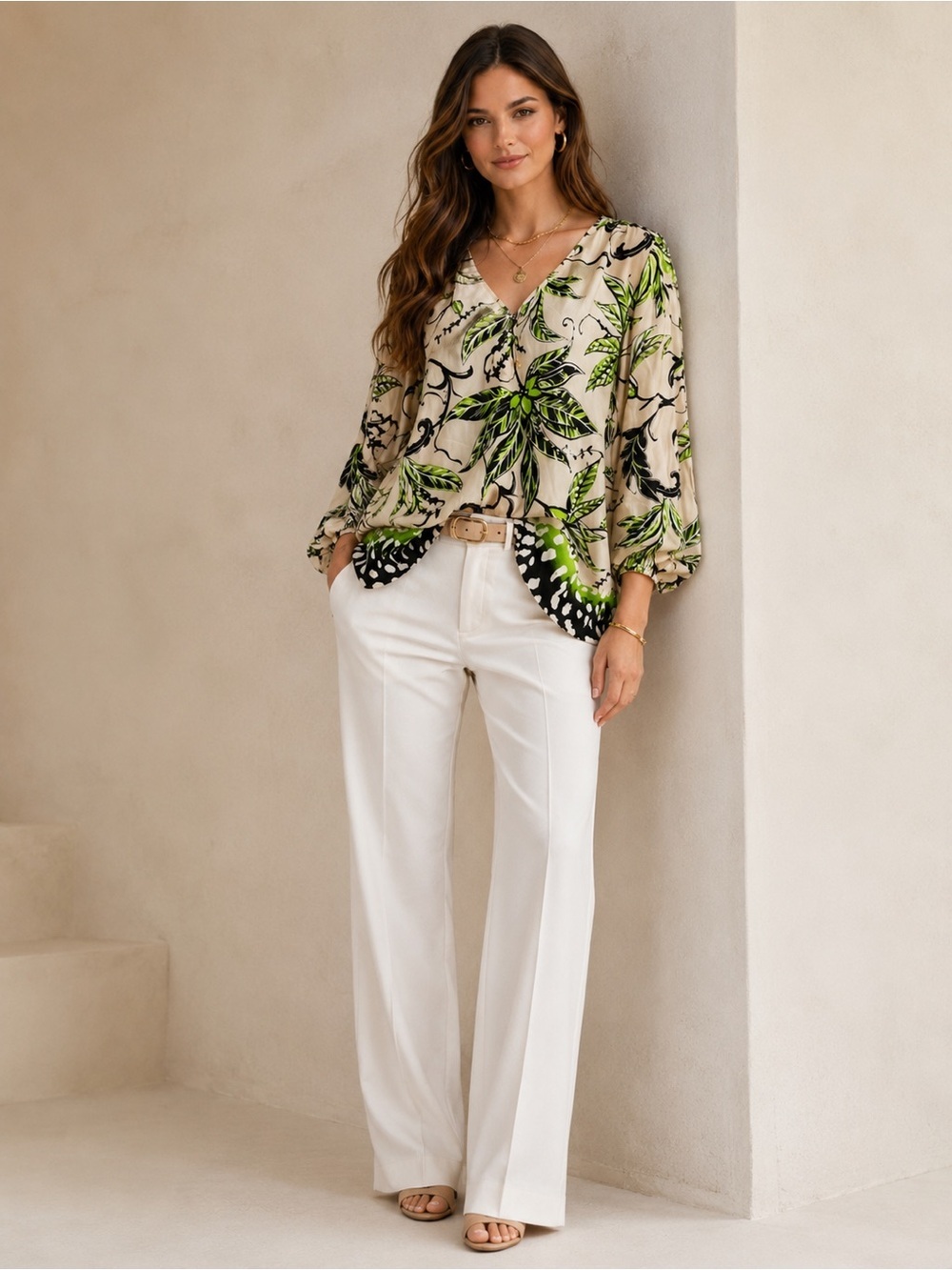 Floral and Zebra Print Blouse Chicos US Size 4 Chicos Size 0